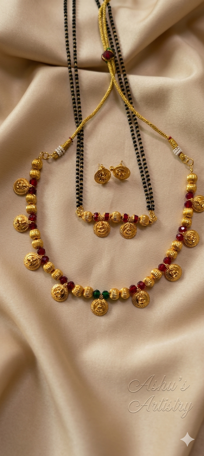 Lakshmi Coin Traditional Mangalsutra Set