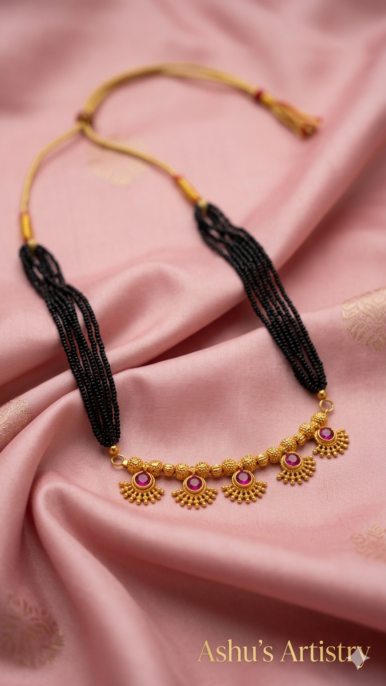 Ruby Glow Multi-Strand Mangalsutra | Daily Wear