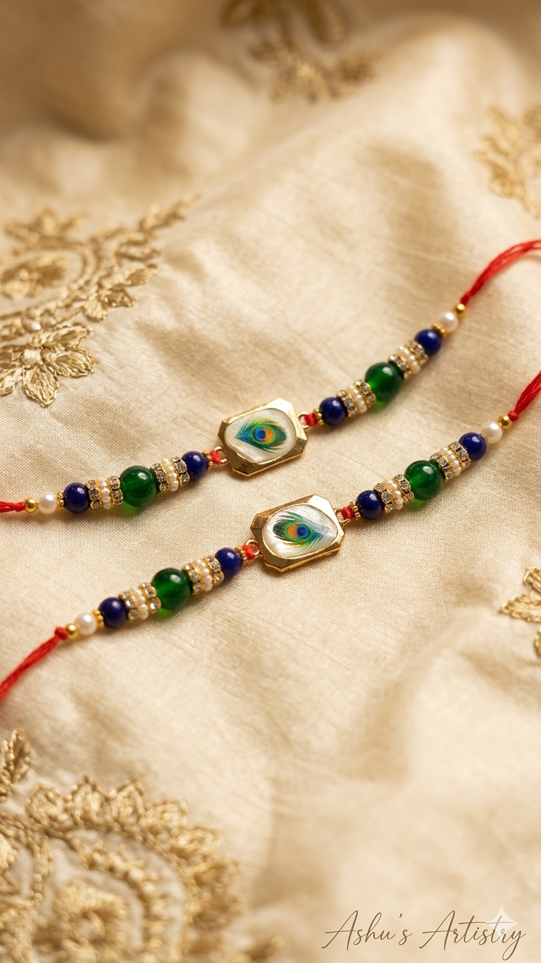 Krishna Morpankh Rakhi for Brother I RK48