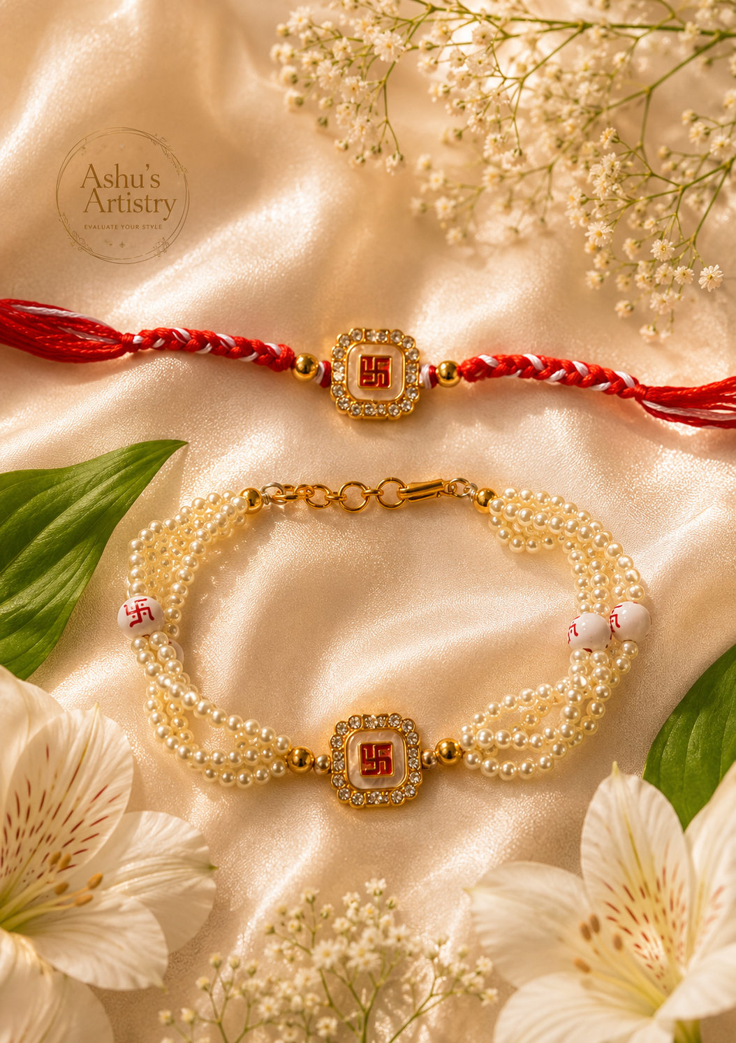 Handmade Designer Couple Rakhi for Raksha Bandhan BB09