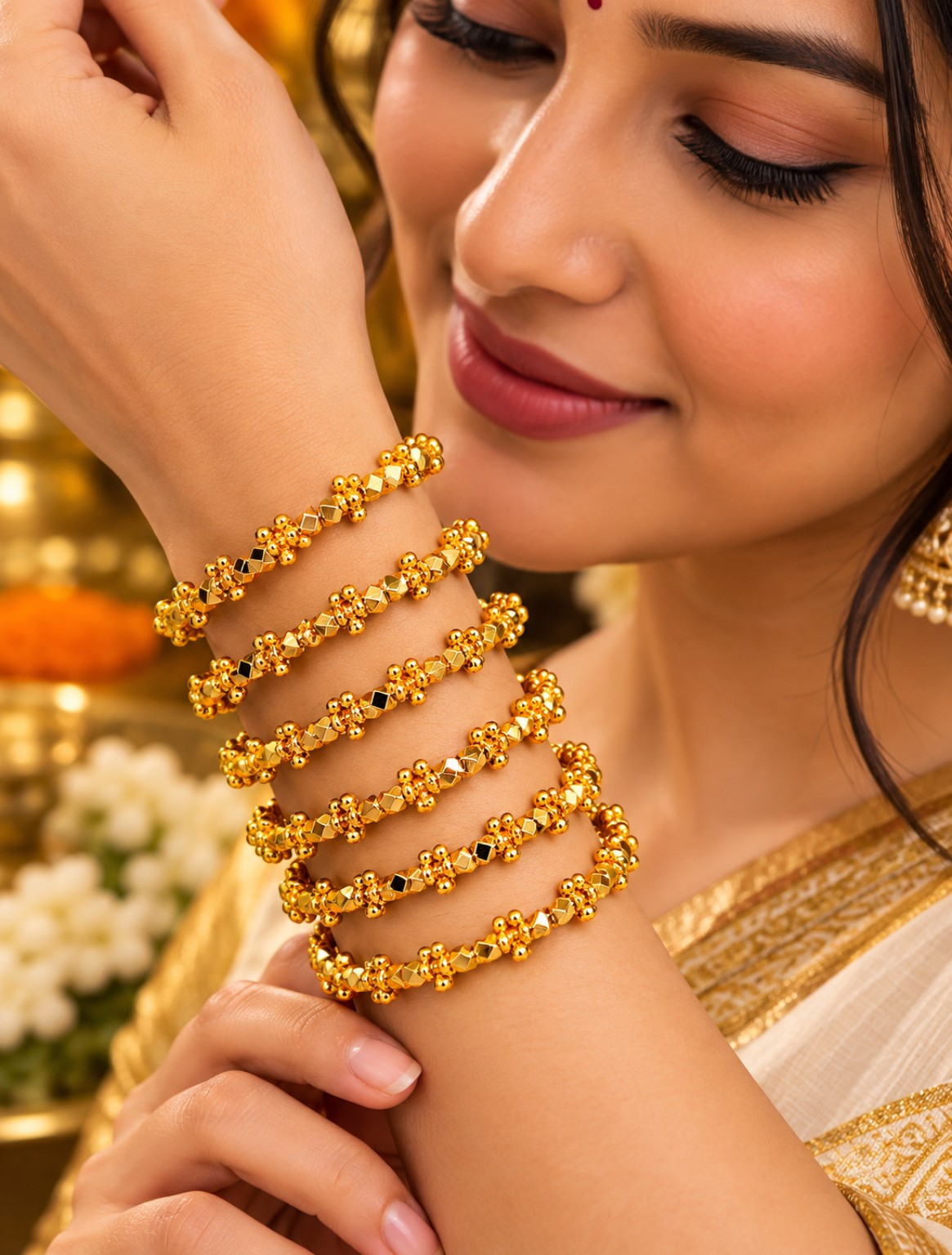Ashtapauli Bangles | Traditional Gold Finish Handmade Bangles