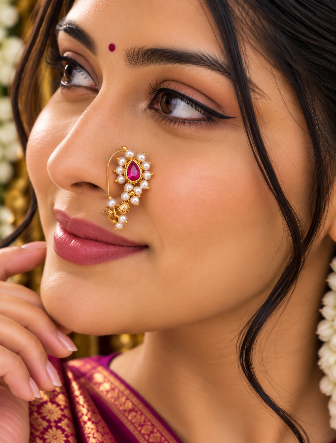 Designer Pearl Nath | Traditional Pearl Nose Ring